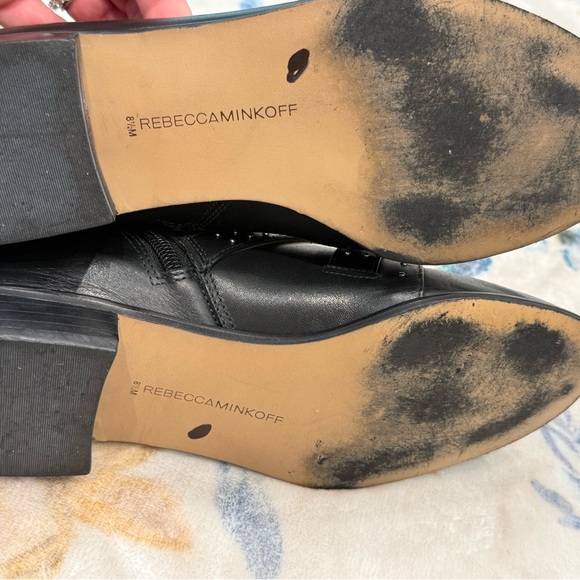 Rebecca Minkoff Black Buckle Ankle Boots 8.5 - Picture 13 of 13